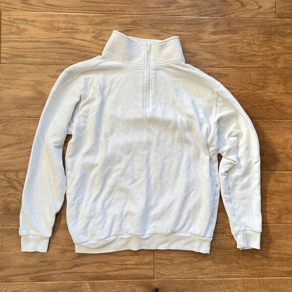 PINK Victoria's Secret Quarter Zip Sweatshirt Size XS White - Picture 1 of 8